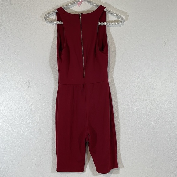 FASHION NOVA Remedy For Everything Romper Burgundy Size Small - Picture 4 of 7
